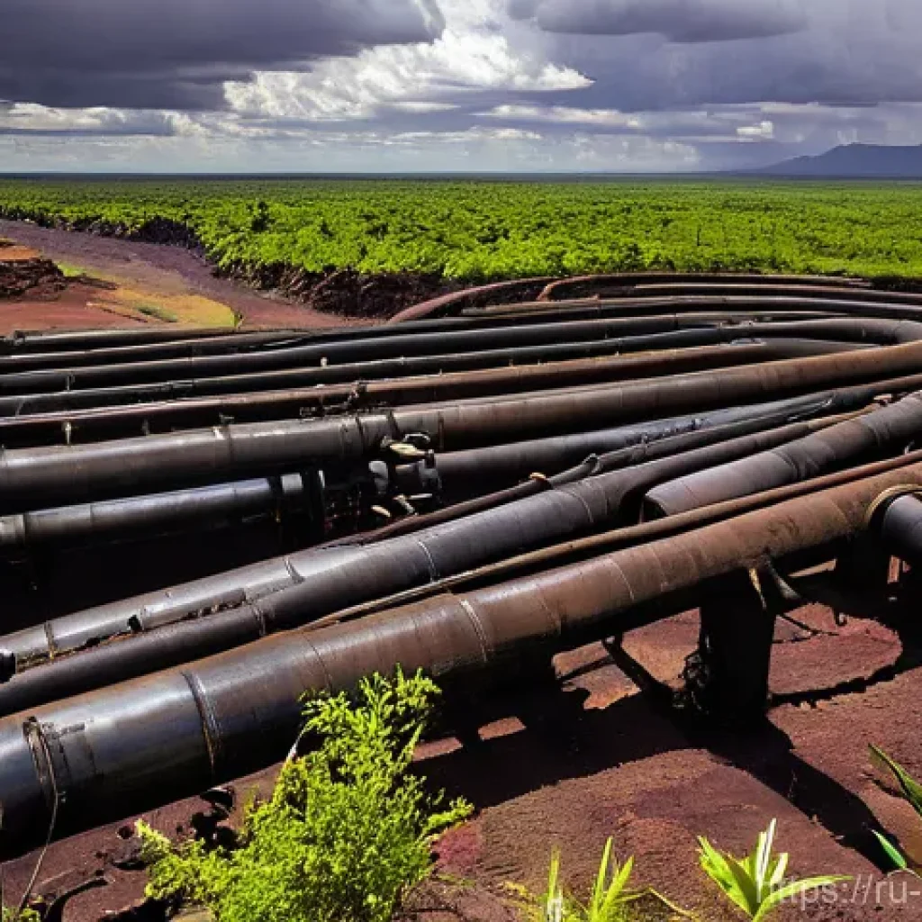 베네수엘라의 원유 생산 감소 원인 - Rusting Giants of the Orinoco**
A wide, sweeping shot of the vast Orinoco Oil Belt in Venezuela, un...