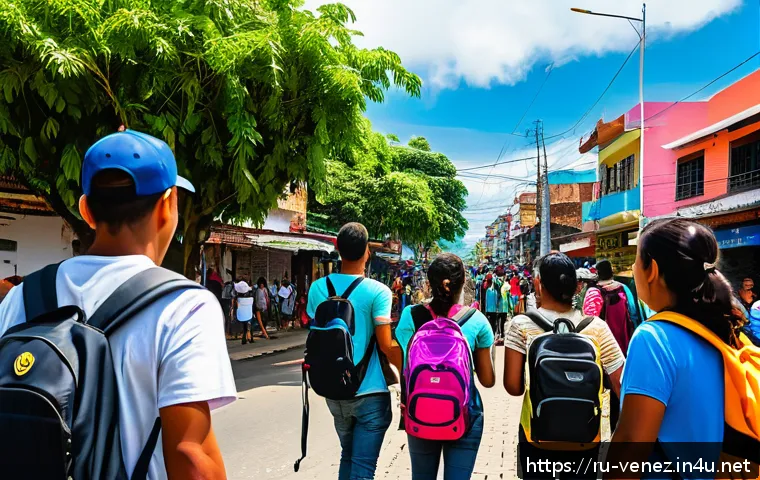 베네수엘라 난민이 가장 많이 가는 국가 - A vibrant street scene in Cúcuta, Colombia near the Venezuelan border, showing Venezuelan migrant fa...